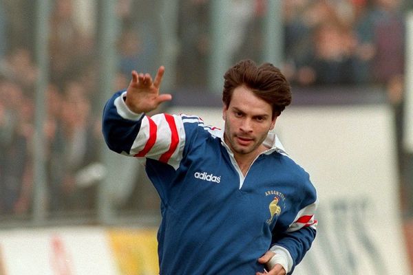 Christophe Dominici, lors de Argentine-France, le 13 juin 1998 à Buenos Aires.