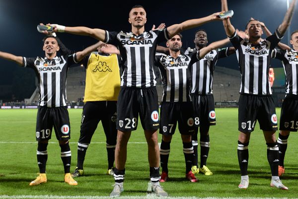 Angers SCO après sa victoire contre Troyes, le 20 septembre 2015