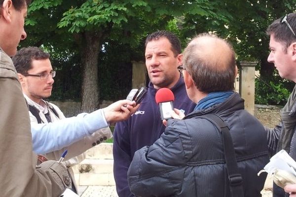 Laurent Labit lors du dernier point presse à Castres ce mercredi