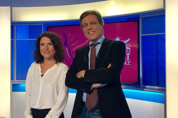 Mazarine Pingeot avec Jean-Noël Mirande sur le plateau du 19/20