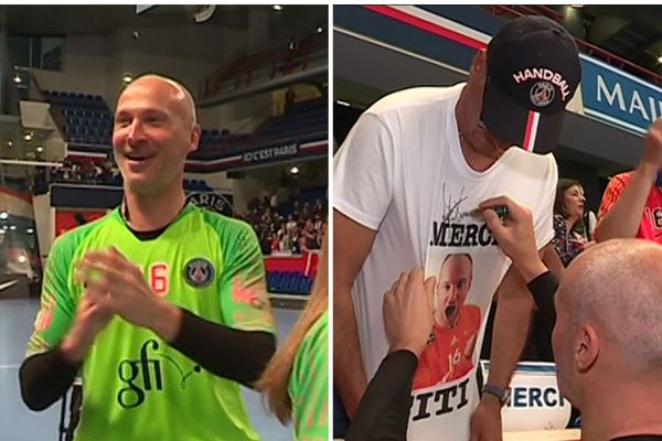 L'émotion était forte au stade Pierre de Coubertin, à Paris, pour le dernier match de Thierry Omeyer avec le PSG. 