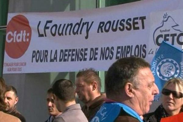 Les salariés de L Foundry lors d'une précédente manifestation