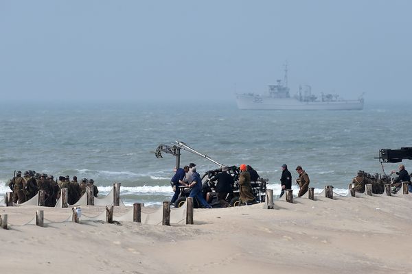 Le tournage de Dunkirk de Christopher Nolan sur la plage de Malo les Bains à Dunkerque