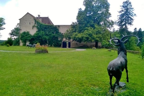 Le château de Dompierre-les-Eglises et une partie de son parc