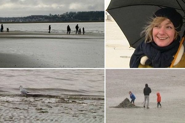 Un samedi au Crotoy, à grande marée basse et sous la pluie.