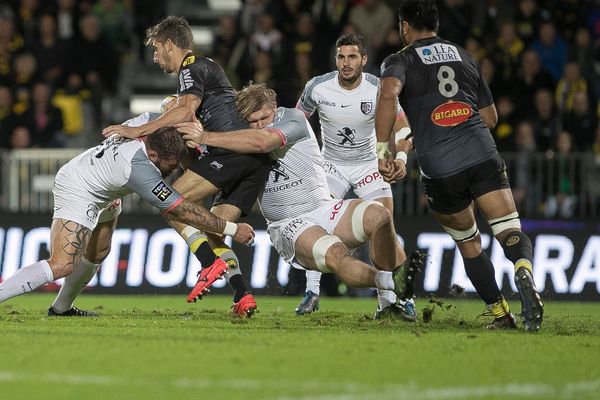 A La Rochelle, le 28 octobre 2017, en 8ème journée de TOP 14, le Stade Rochelais affronte le Stade Toulousain.