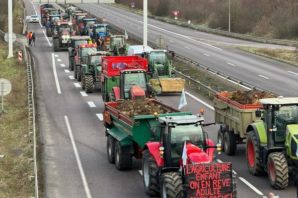 Les agriculteurs en colère bloquent l'A31 en direction de Thionville.