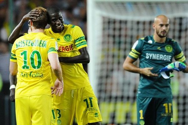 Le FC Nantes après sa victoire contre le SC Bastia, le 10 août 2013