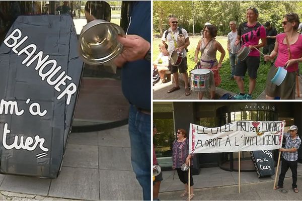 Les enseignants grenoblois se sont réunis devant le rectorat pour un "concert de casseroles".