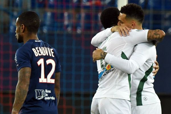 La joie de Stéphanois, l’abattement des Caennais ce samedi soir au stade d'Ornano