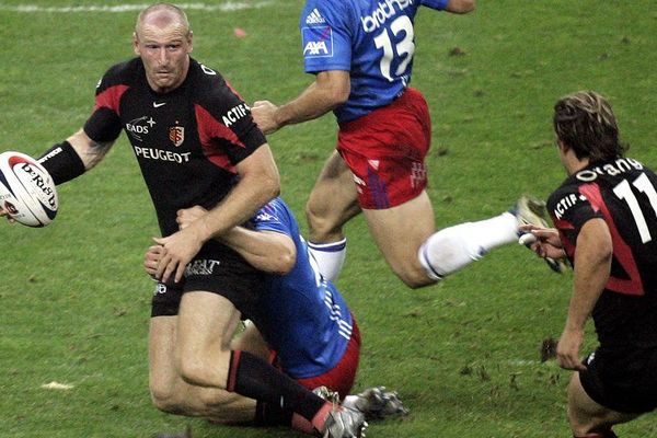 Gareth Thomas sous les couleurs du Stade Toulousain en 2005 contre le Stade Français