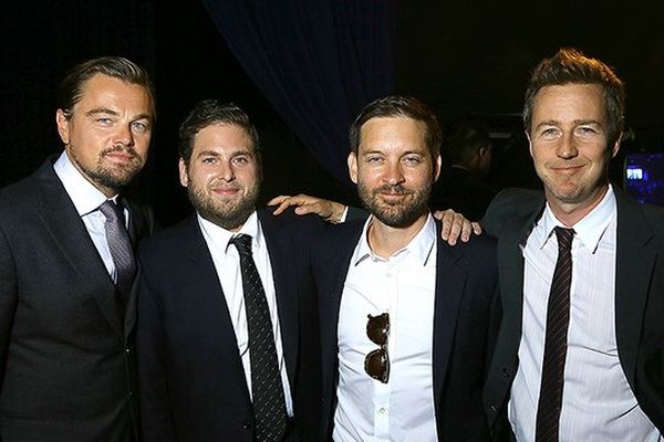 Leonardo DiCaprio avec Jonah Hill, Tobey Maguire et Edward Norton mercredi soir près de Saint-Tropez.