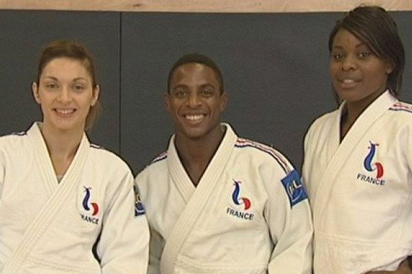 Les judoka picards : Loïc Korval, Catherine Fleury, Automne Pavia.