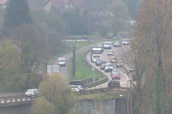 La RN57 entre Beure et Micropolis à Besançon