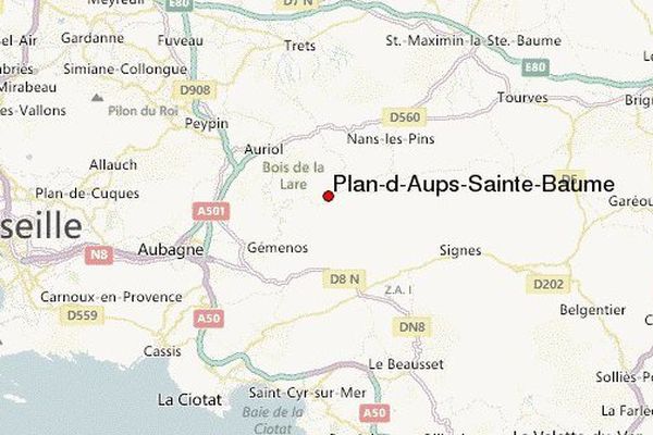 Localisation de Plan d'Aups Sainte Baume sur une carte