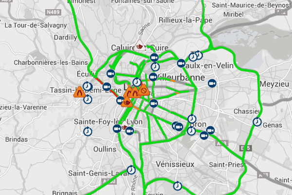 En agglomération lyonnaise : ça coince à Fourvières, mais pas ailleurs.