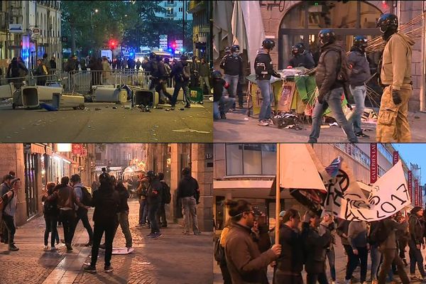 Echauffourées à Nantes après le premier tour de l'élection présidentielle, le dimanche 23 avril 2017  