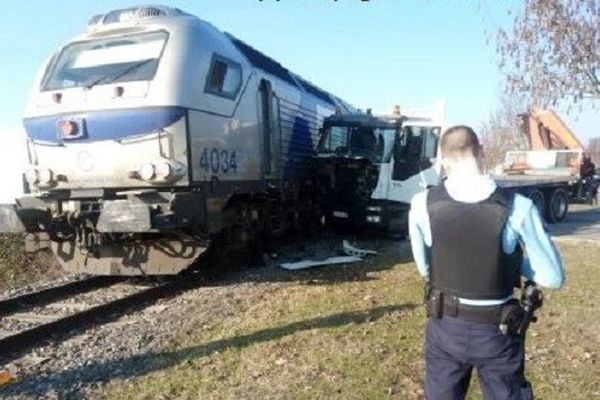 L'accident entre le train et le camion