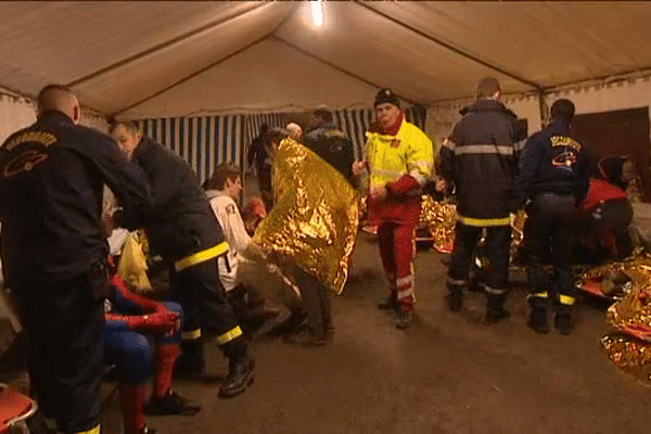 L'un des quatre points de rassemblement des victimes mis en place ce mardi pour le carnaval étudiant de Caen