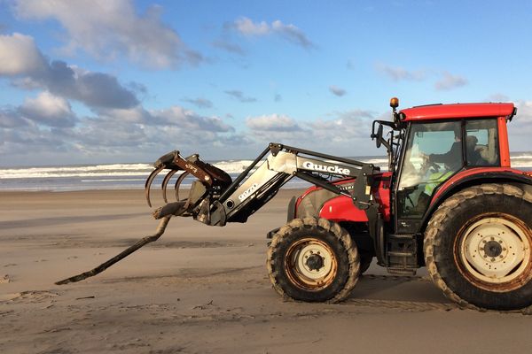 Après le passage de la tempête, l'heure est au ramassage des dégâts sur la plage de Lège-Cap-Ferret.