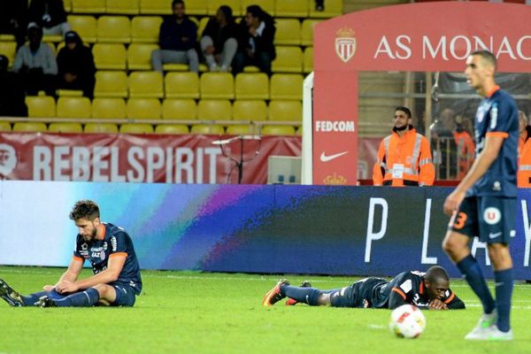 Les footballeurs montpelliérains, terrassés 6 buts à 2 par Monaco. 21/10/2016