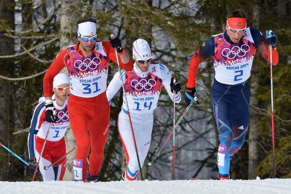 Le Norvégien Martin Johnsrud Sundby, le Suisse Curdin Perl, le Français Jean-Marc Gaillard et le Russe Alexander Legkov. 