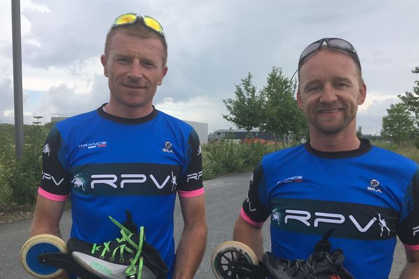 Christophe Terroine et Benoît Dollez visent l'équipe de France de patin, catégorie marathon.