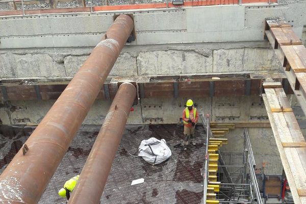 Les travaux à la station Fontaine-Lestang