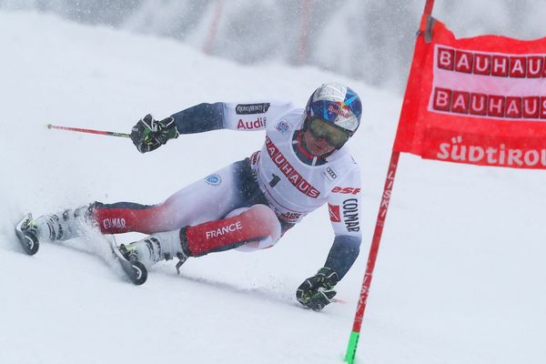 Alexis Pinturault lors du slalom géant à Alta Badia le 22 décembre.