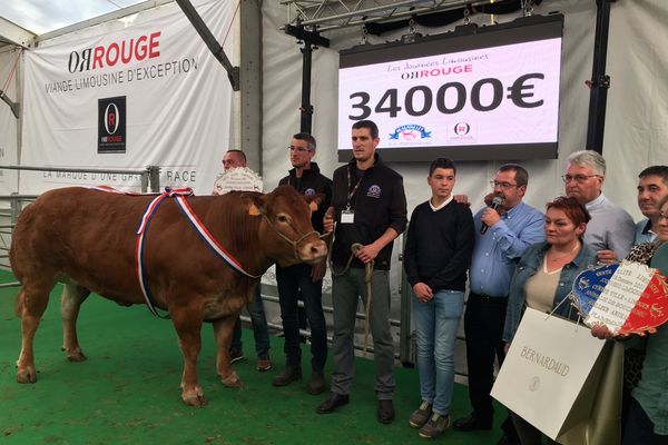 34 000 euros c'est le record que cette vache a battu.