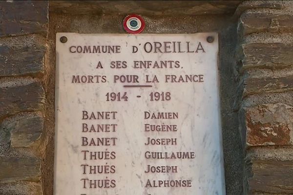 Monument aux Morts de la commune d'Oreilla