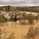 L'Armançon en crue à hauteur de la ville de Tonnerre (Yonne)