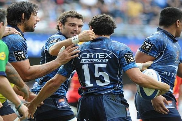 Montpellier - le MHR large vainqueur de l'USAP 50 à 22 dans le choc du Top 14 de rugby - 4 mai 2013.