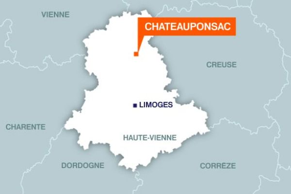 Carte de Châteauponsac dans le nord de la Haute-Vienne