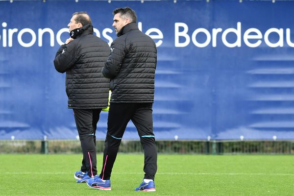 Jocelyn Gourvennec pendant une session d'entraînement des Girondins de Bordeaux