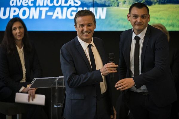 Nicolas Dupont-Aignan et Benjamin Cauchy en mars 2019.