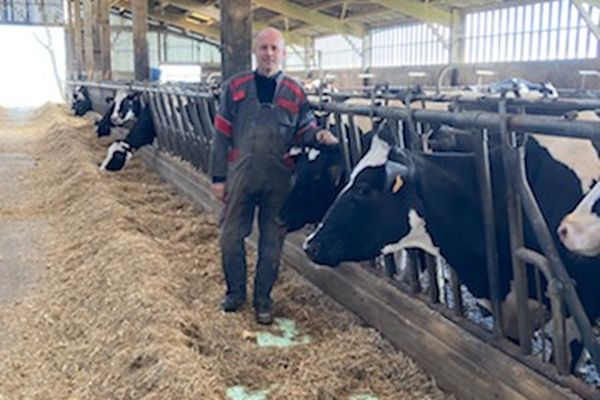 Jérôme Tassart élève 160 vaches à Grivillers, dans le sud-est de la Somme.