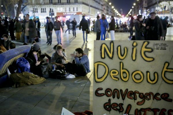 Nuit debout Place de la République à Paris, le 4 avril 2016