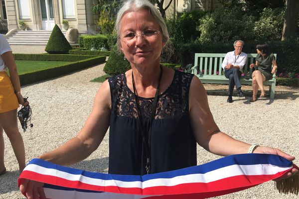 Agnès Thill, députée LREM de la deuxième circonscription de l'Oise fait sa rentrée à l'Assemblée nationale, mercredi 21 juin 2017, à Paris.