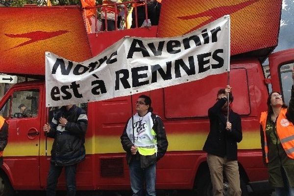 Les salariés d'Alcatel ont manifesté à Paris le 14 octobre