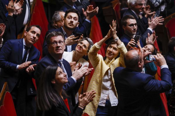 France, le 4 mars 2024. Les parlementaires, députés et sénateurs, se sont réunis en Congrès Parlementaire pour la révision de la Constitution qui y intègre le droit à l'IVG, l'Interruption Volontaire de Grossesse ou avortement.