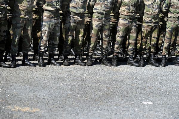 Revue militaire au camp de Caylus (Tarn-et-Garonne).