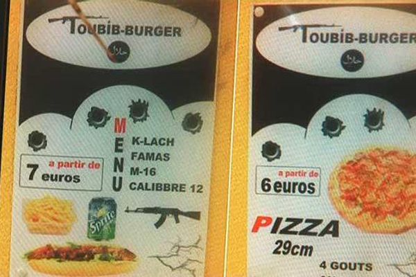 Le menu du "Toubib burger" allées Paul Riquet de Béziers, dans l'Hérault