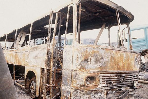 L'un des bus impliqué dans la catastrophe de Beaune en 1982