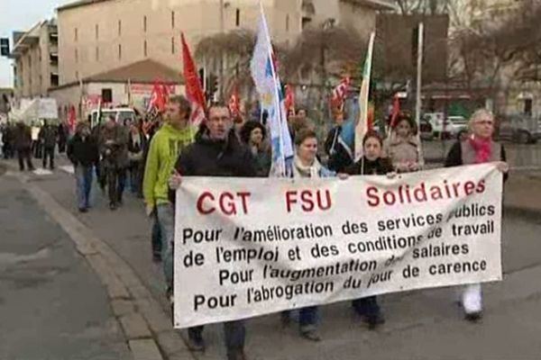 Manifestation des fonctionnaires à Bayonne.