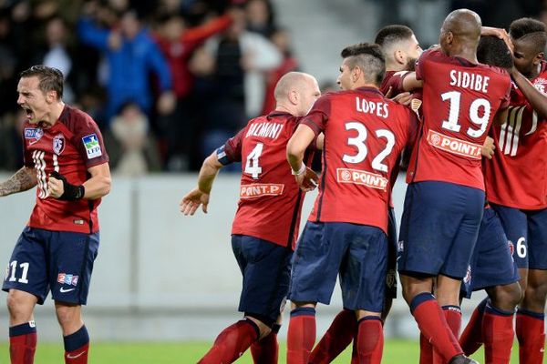 La joie des Lillois, prolifiques mardi soir face à Bordeaux en demi-finale de la Coupe de la Ligue.