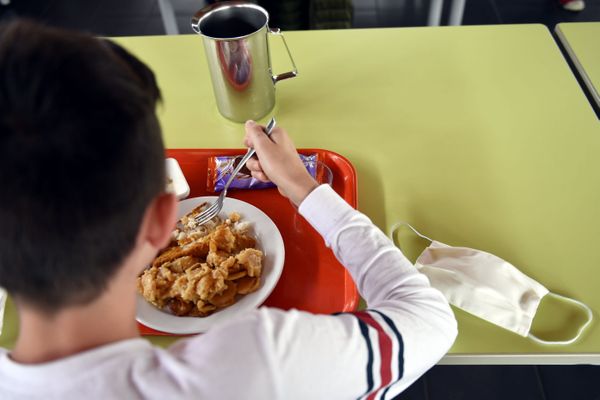 Image d'illustration, un élève à la cantine. Des écoles de Bordeaux n'assureront pas la cantine à cause de la grève du 17 mars 2022.