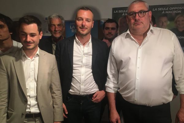 Les trois députés sortants du Rassemblement national, réélus dans l'Aude, dimanche 7 juillet 2024.