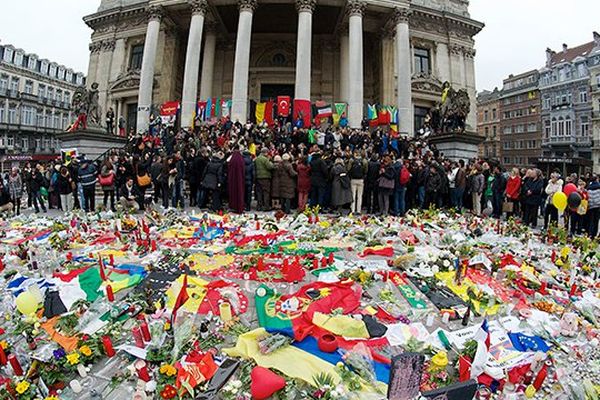 Place de la Bourse à Bruxelles, ce jeudi.