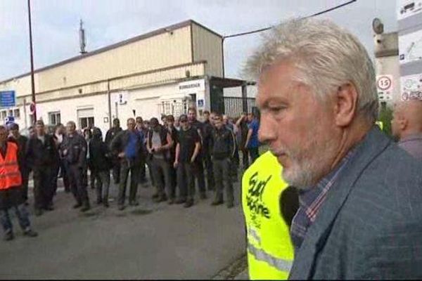 José Dessilly, lors d'un manif de soutien devant Bombardier, le 26 juin dernier.